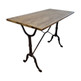 Bistro table Base cast iron over oak
