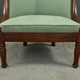 Mahogany Gondola Armchair, Empire Style – 19th Century