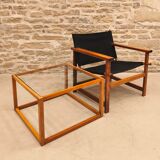 teuil en bois et toile tendue du fabricant Hyllinge Mobler, Danemark