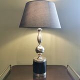 Lampe vintage 70 acier et cuir