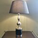 Vintage lamp 70 steel and leather