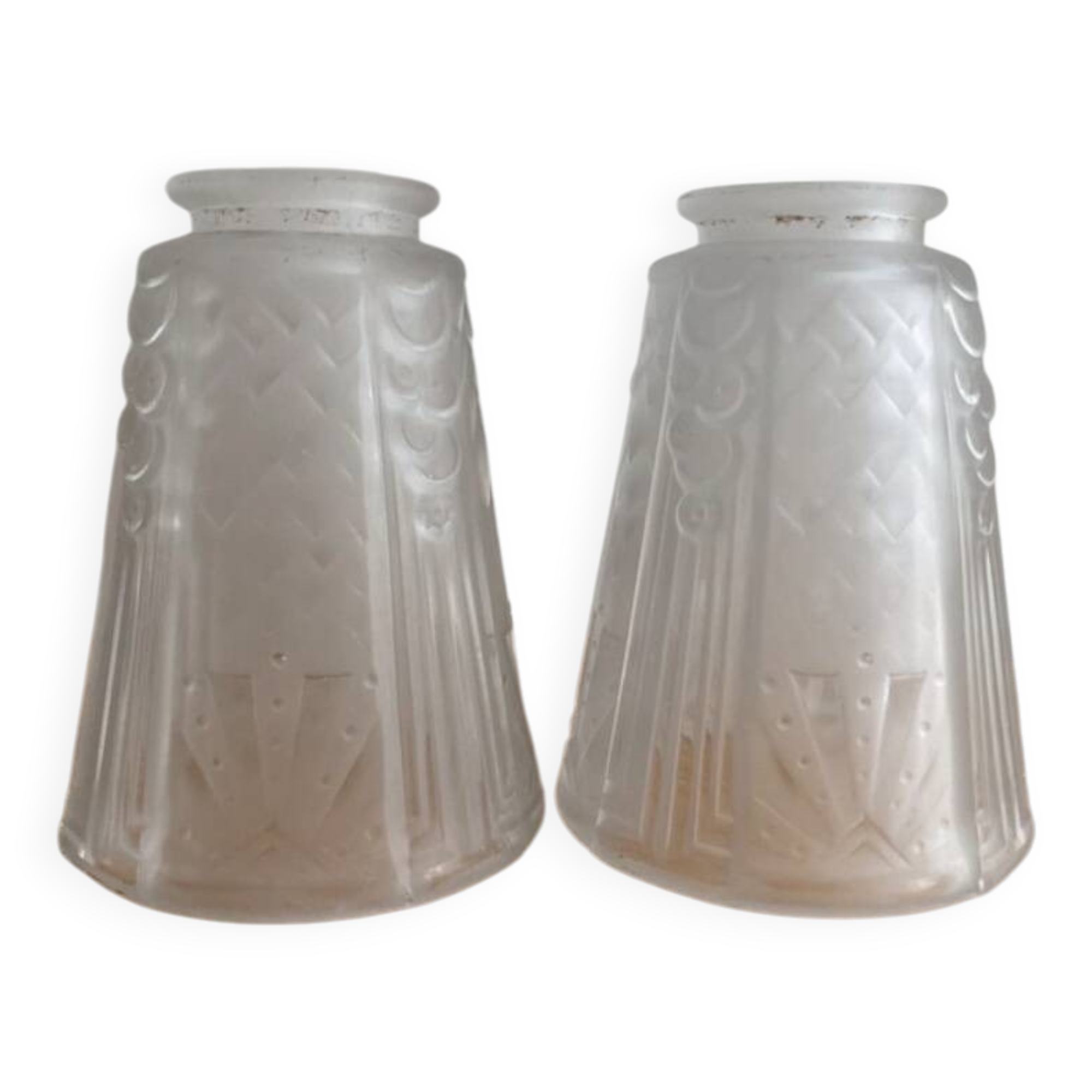 Pair of Art Deco Muller Brothers pendant lights