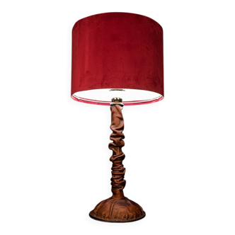 Vintage table lamp in Italian leather, 1950s.