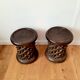 Set of 2 African Bamilike Cameroon stools, year 1950