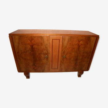 Sideboard walnut bramble storage cabinet, two doors, style 1930