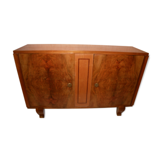 Sideboard walnut bramble storage cabinet, two doors, style 1930