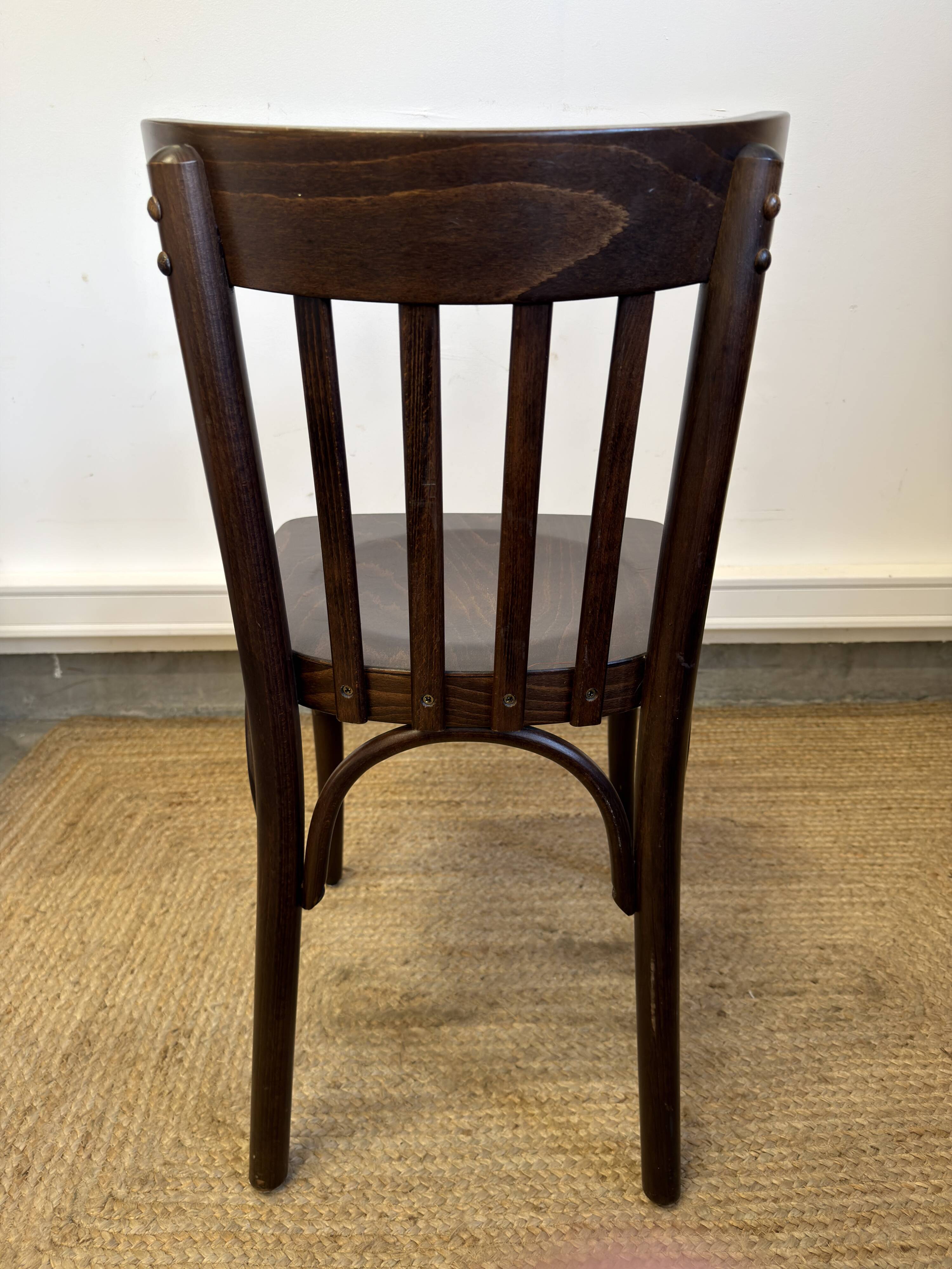 Curved wooden bistro chair – Baumann / Thonet style – 1950s-60s