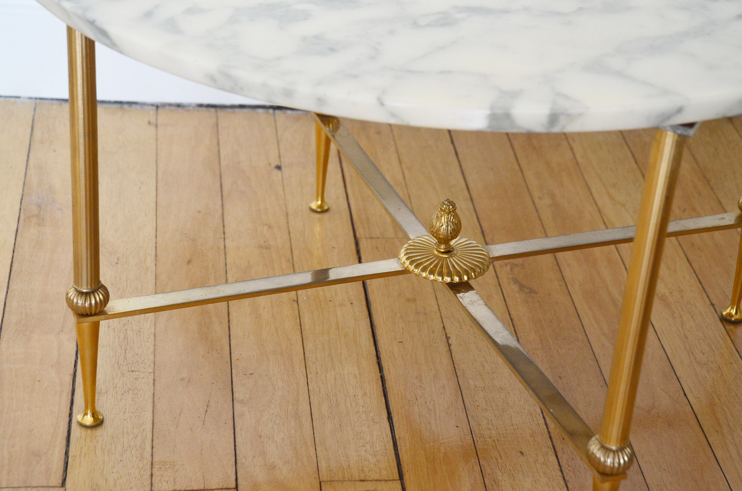 60s marble round coffee table