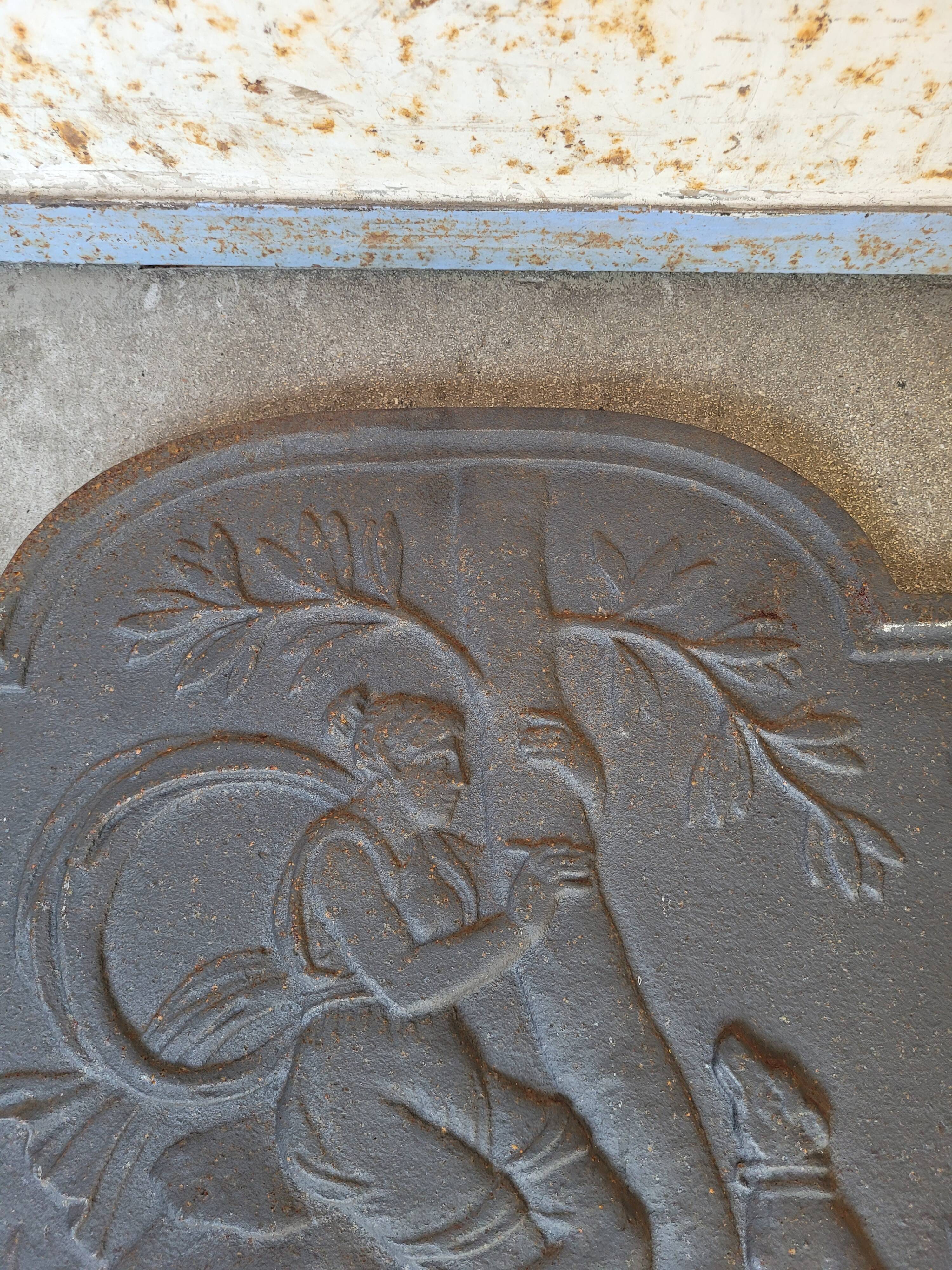 Plaque de cheminée en fonte