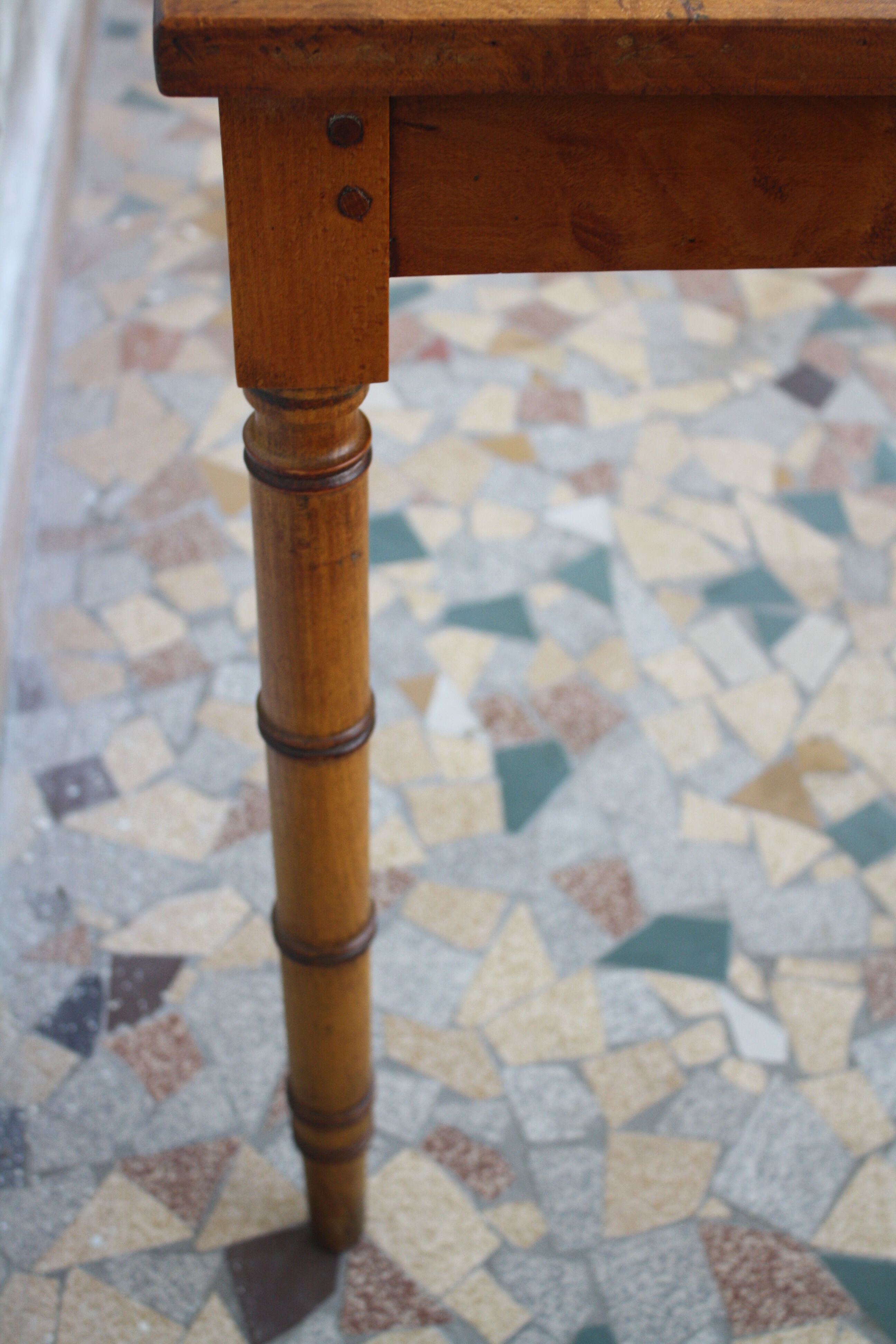 Pitch pine desk false bamboo Napoleon III