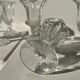 6 vintage ice cream cups with stylized foliage motifs