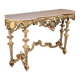 Console laquée et dorée italienne de style éclectique du 20e siècle