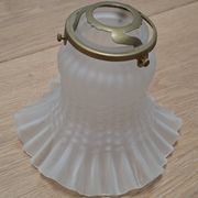 Tulip lampshade in frosted glass and brass claw - 50s