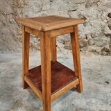 Antique Oak Stool – Side Table (1930s)