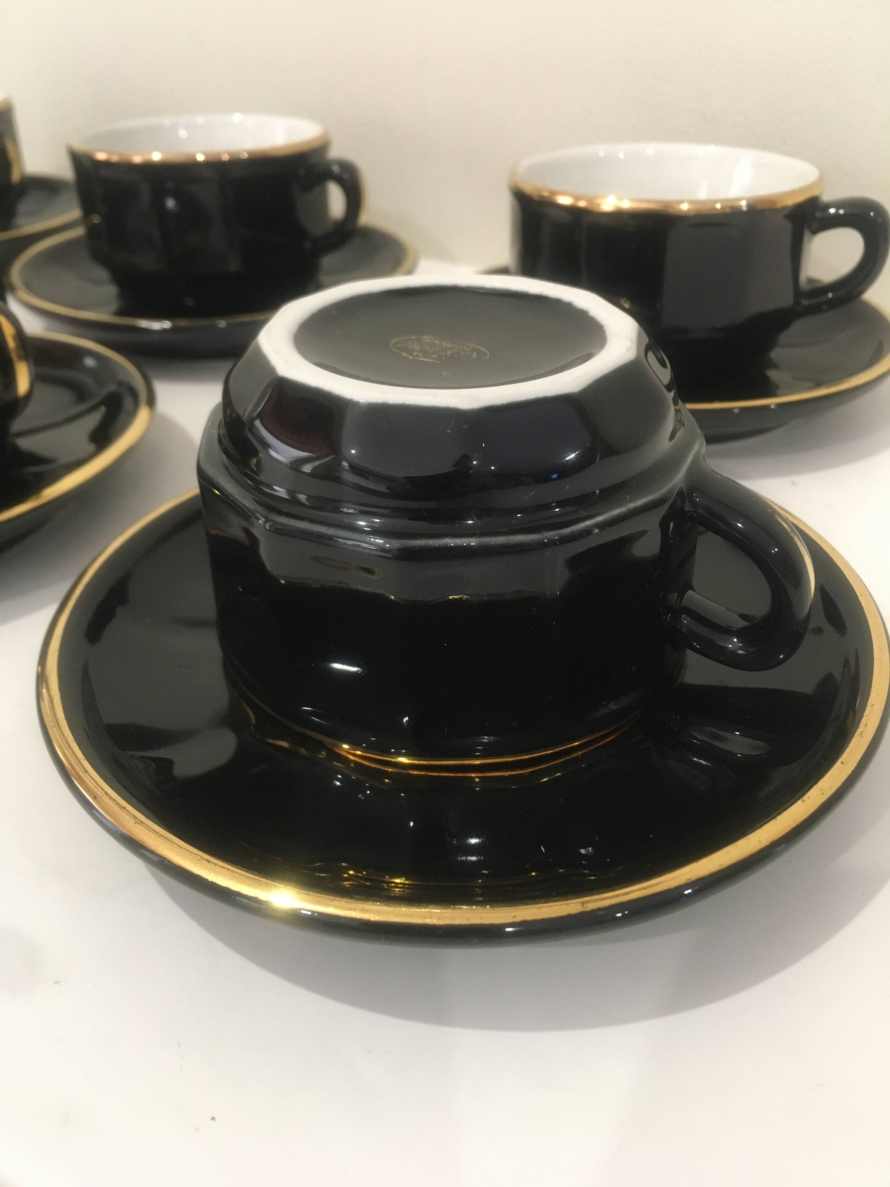 Tasses bistrot noir/or