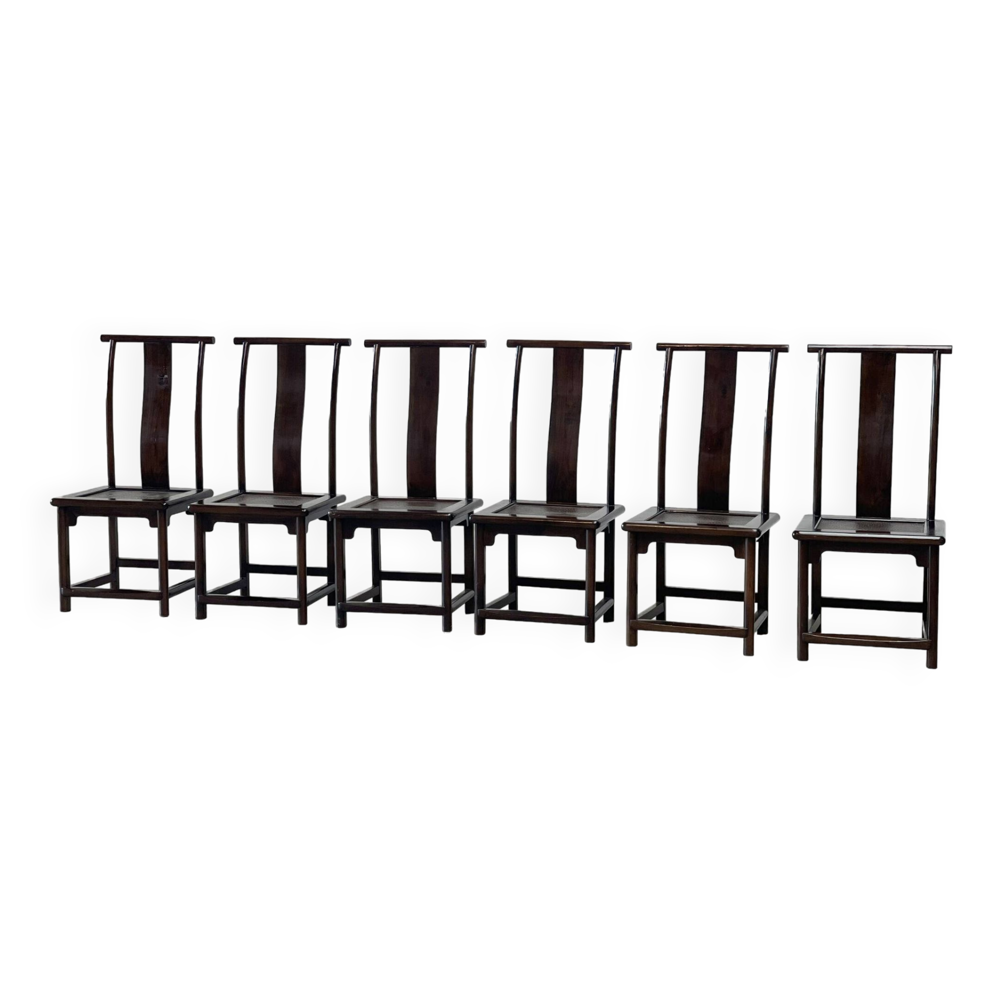 Set of six elegant oak dining chairs