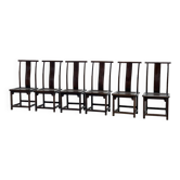 Ensemble de six élégantes chaises de salle à manger en chêne