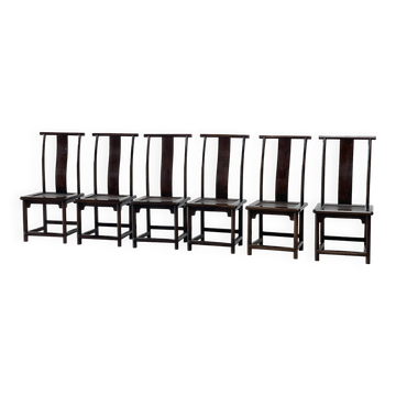 Set of six elegant oak dining chairs