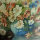Painting painting still life flowers signed Peyrinaud wood frame
