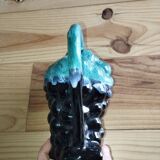 Vintage Vallauris jug in ceramic barbotine with grape decoration – 1950s