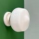 Vintage Art Deco globe wall light in white opaline.