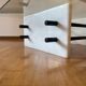 1980s White Marble Rectangular Coffee Table Postmodern Glass
