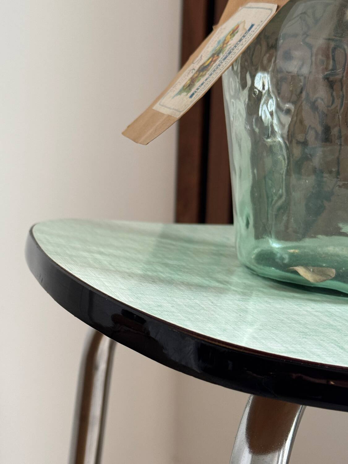 Vintage green Formica stool