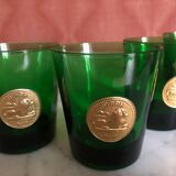 Lot de 7 verres verts italiens de byrrh