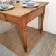 Old solid wood farmhouse table pitchpin turned legs 1 drawer