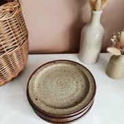 Set of 5 dessert plates by Jean Tessier, Le Cep, in pyrite stoneware.