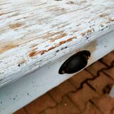 Pastel blue farm table