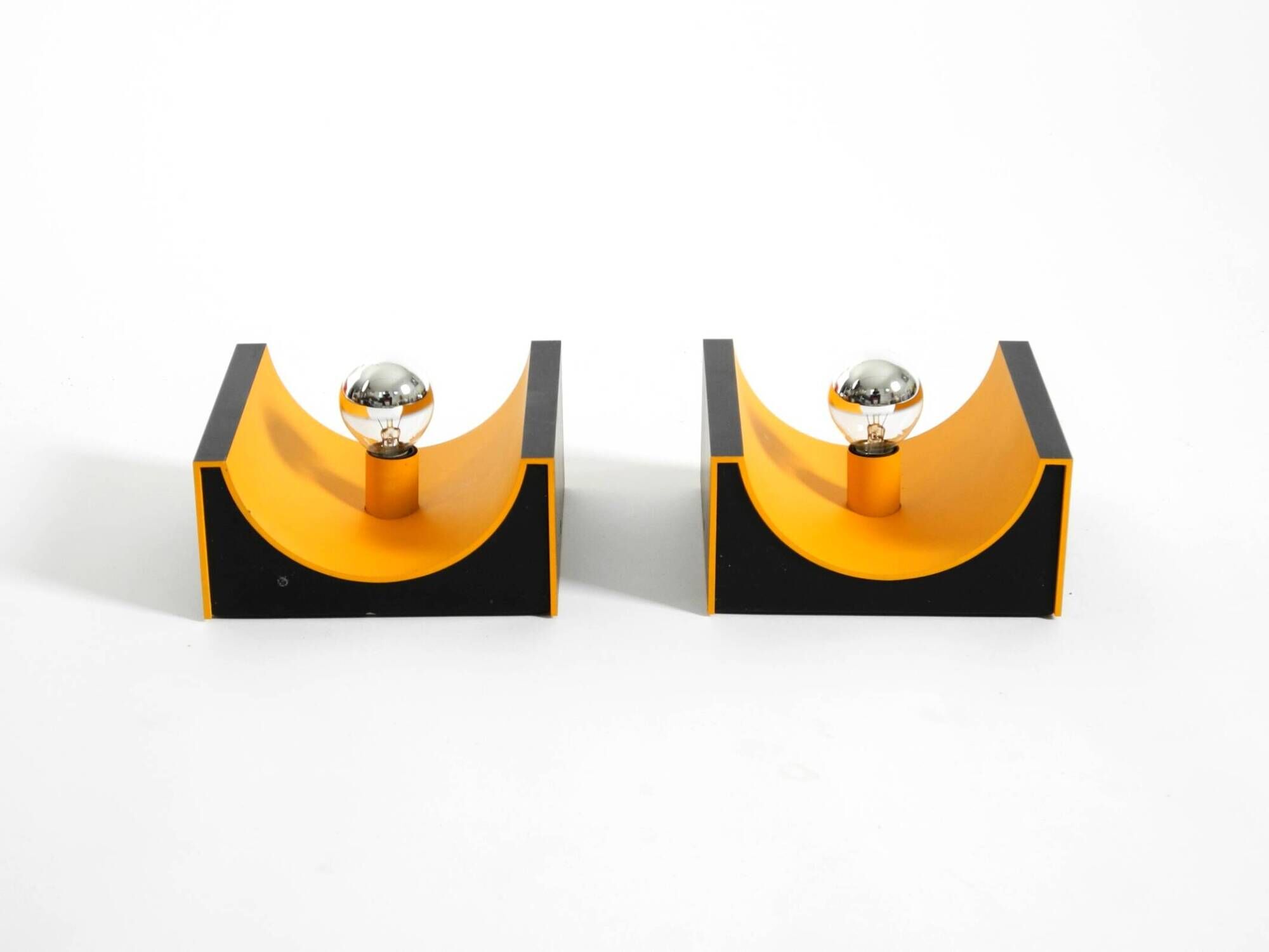 Pair of 60s Space Age metal wall lamps by Klaus Hempel for Kaiser Leuchten