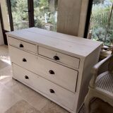 Charming old country sideboard painted in lime white