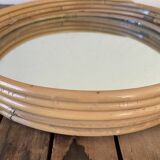 Rattan and rope mirror duo