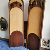 Paire de porte-manteau en cannage, années 70