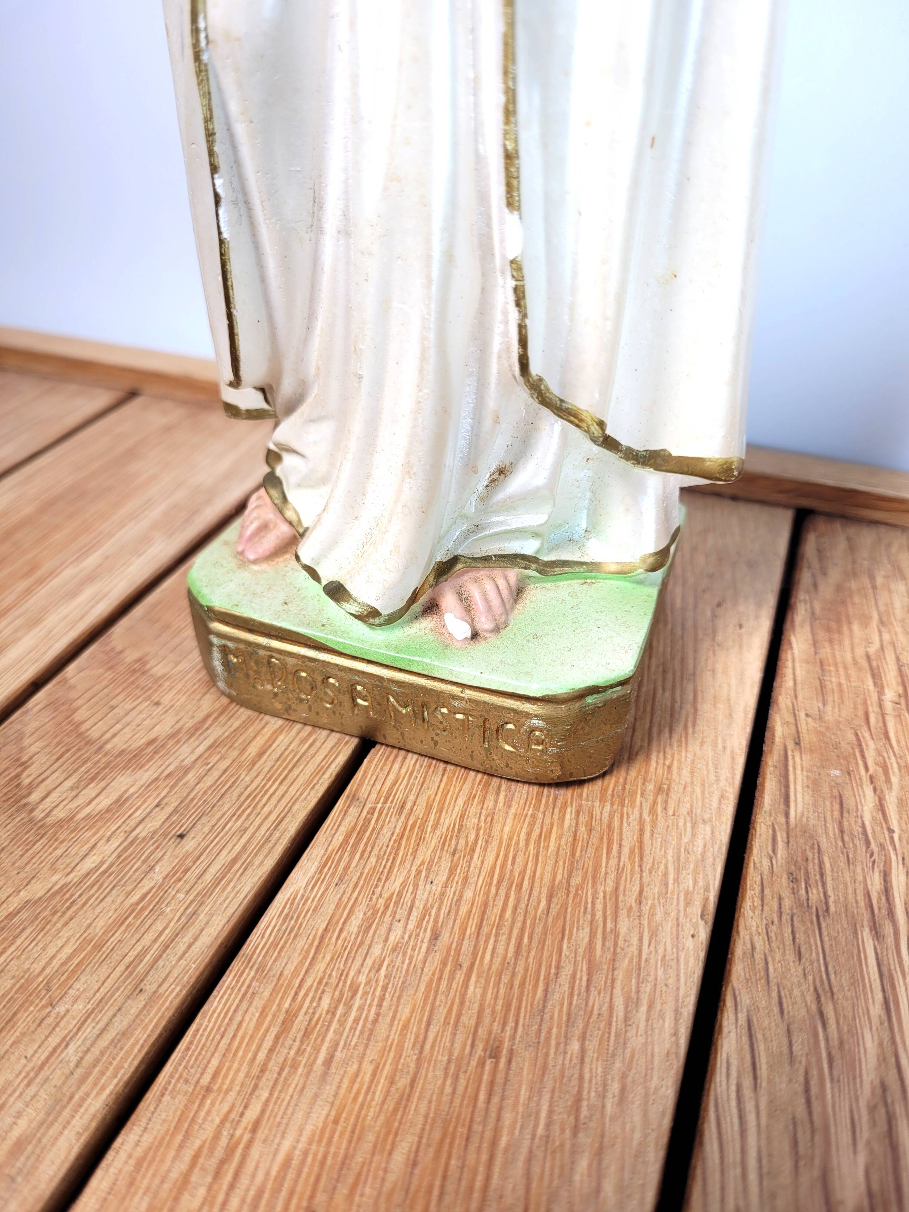 Statuette Maria Rosa Mystica en plâtre