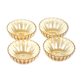 Set of 4 round cups in rosé and pearly glass