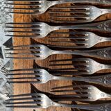 Set of 12 forks and 12 monogram spoons