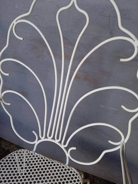 Pair of solid iron garden armchairs ep 1950