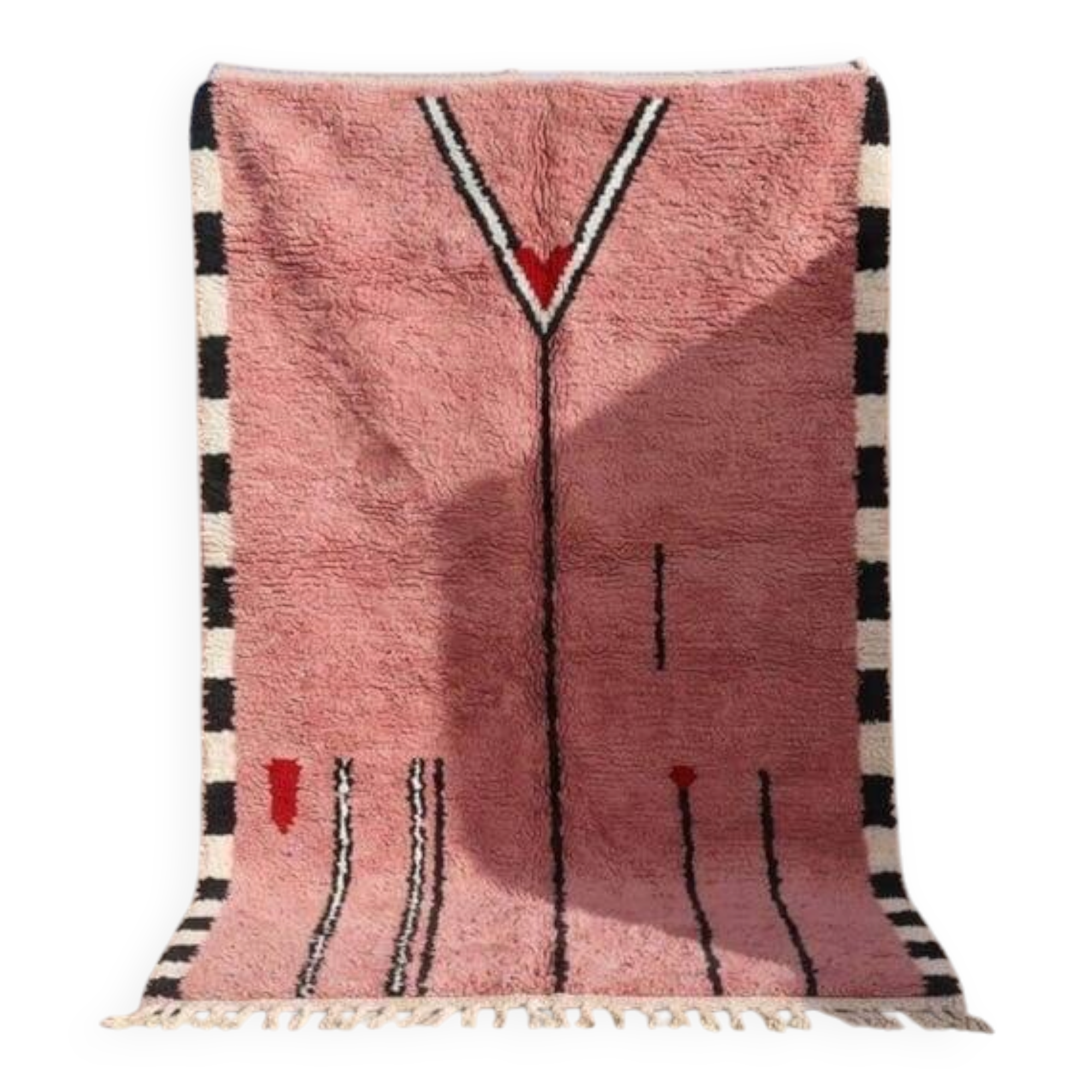 Handwoven natural wool rug, traditional artisan, 2/3 m.
