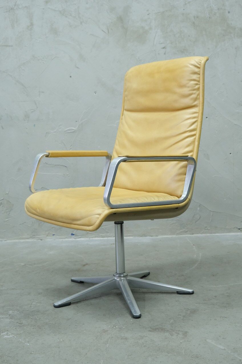 Office Leather Armchair by Delta Design for Wilkhahn, 1960s
