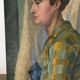 Profile of a woman, oil on canvas signed Henry Portal.