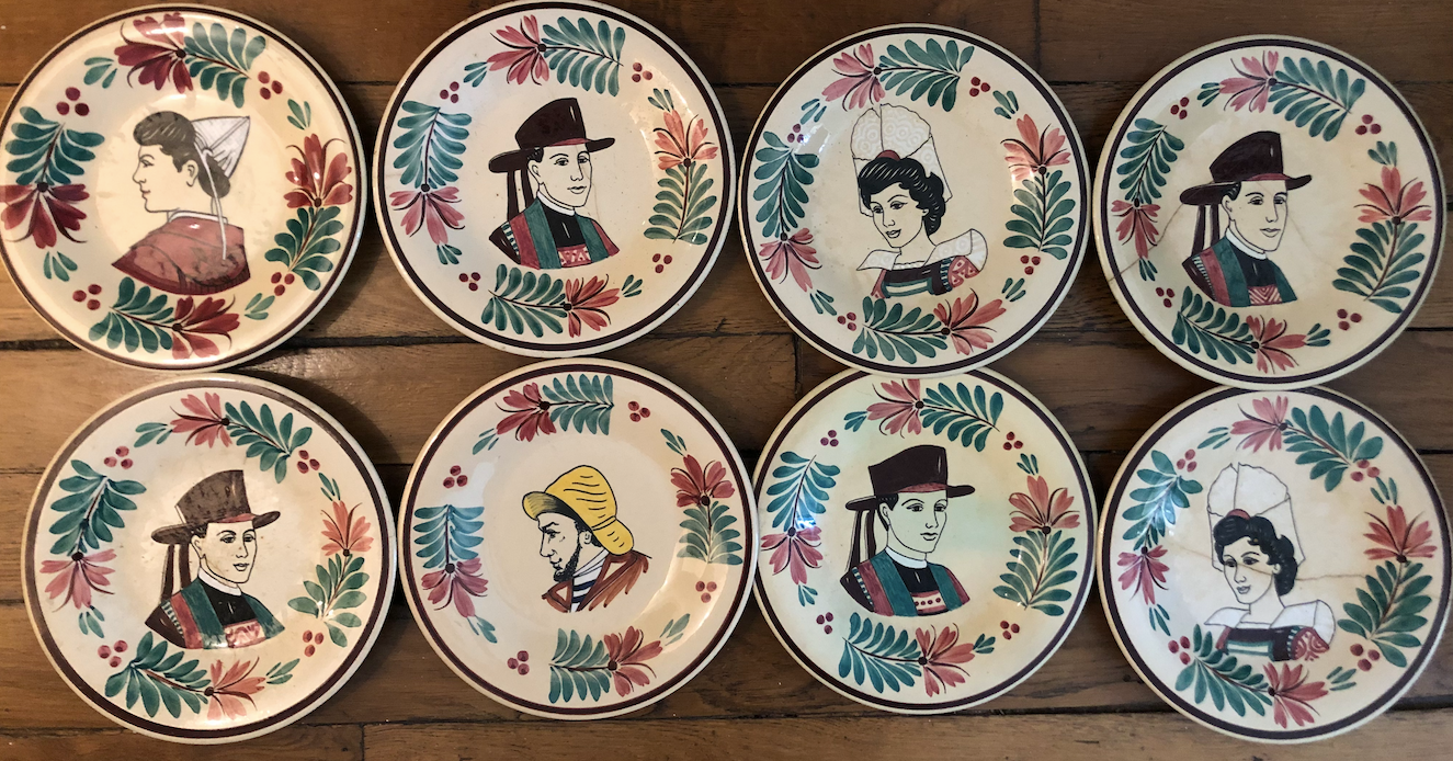 Set of 8 plates Keraluc Quimper