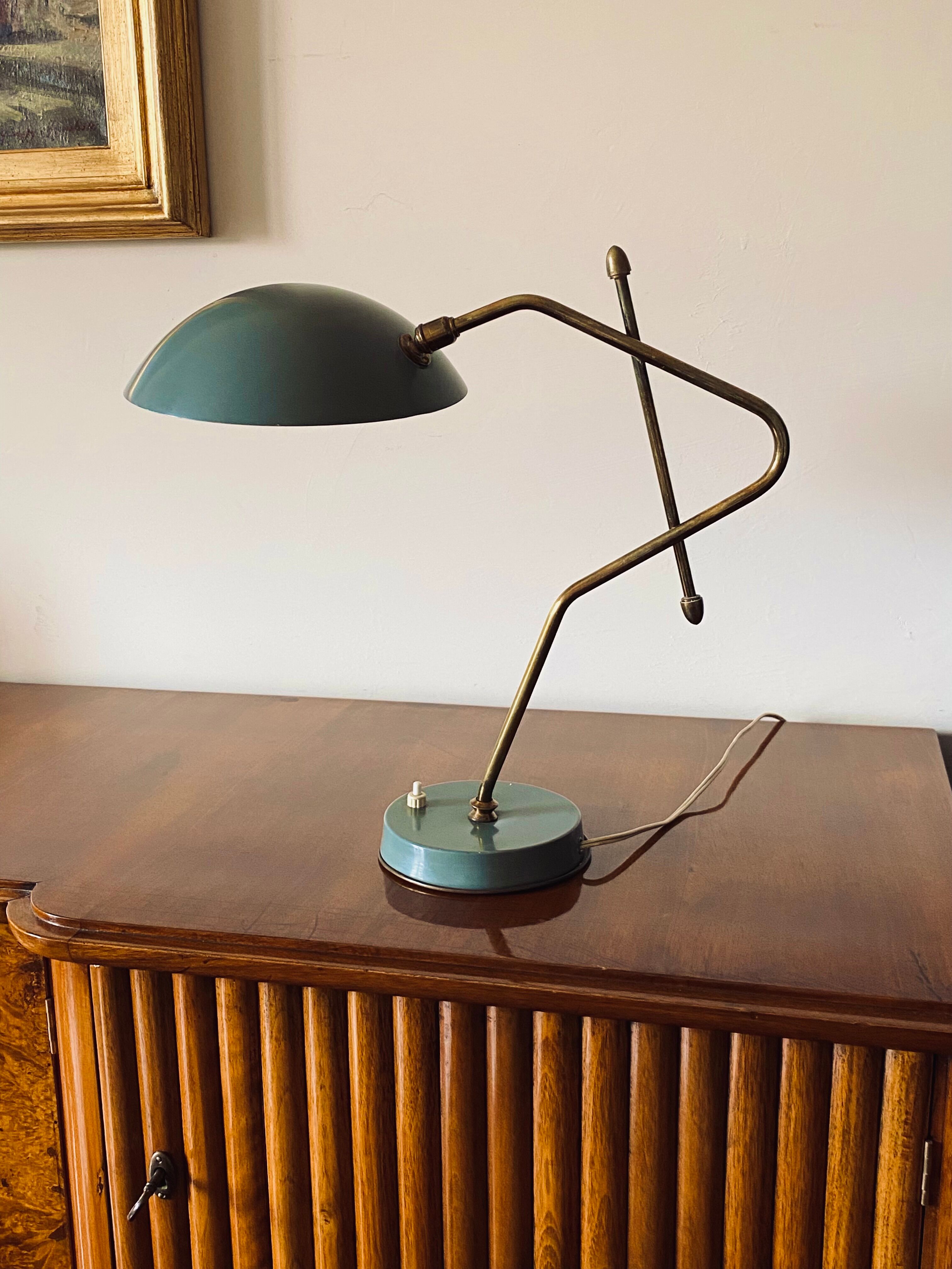 Light blue table lamp, France 1960s