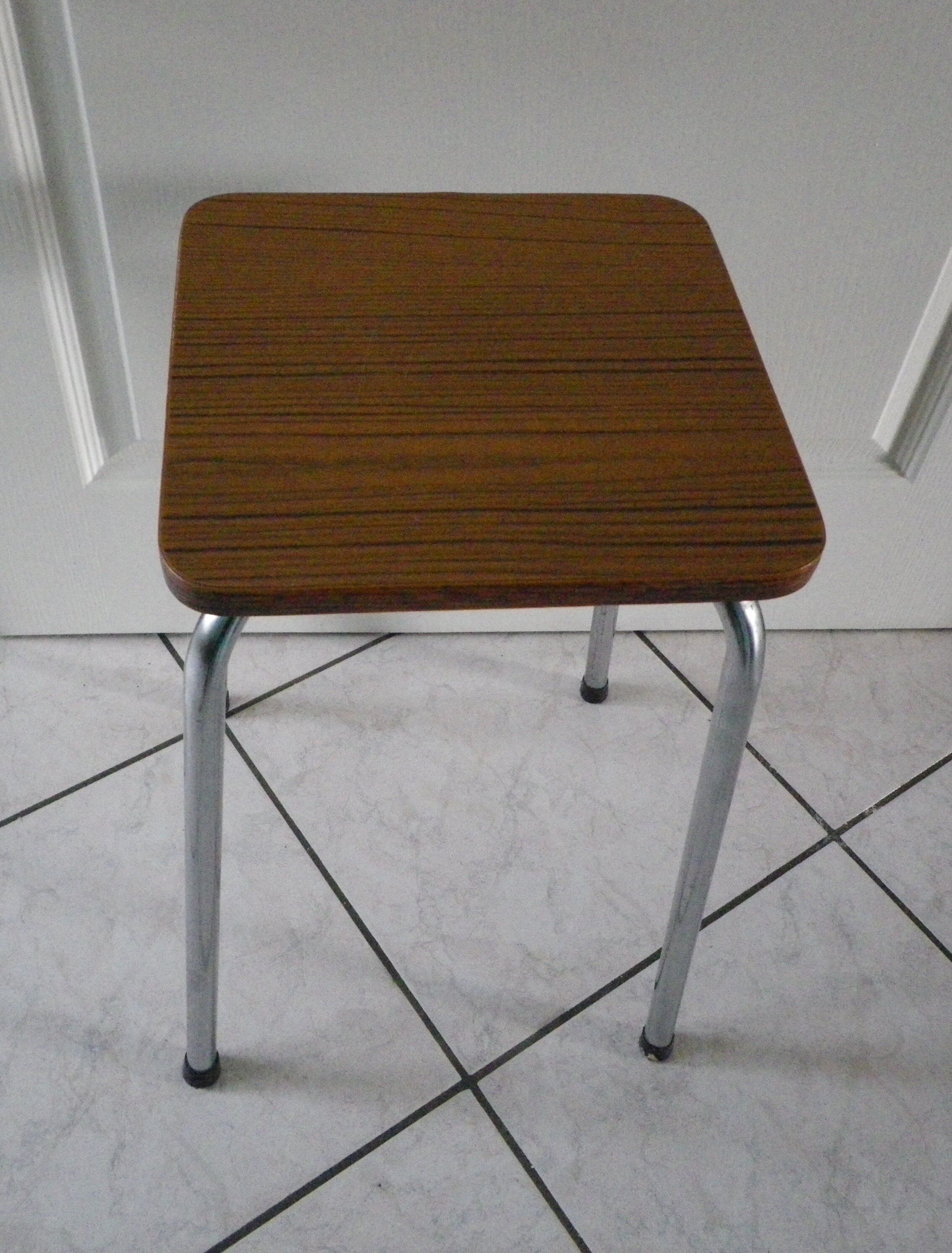 Black streaked brown formica stool 70