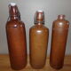 Set of 3 bottles in brown sandstone