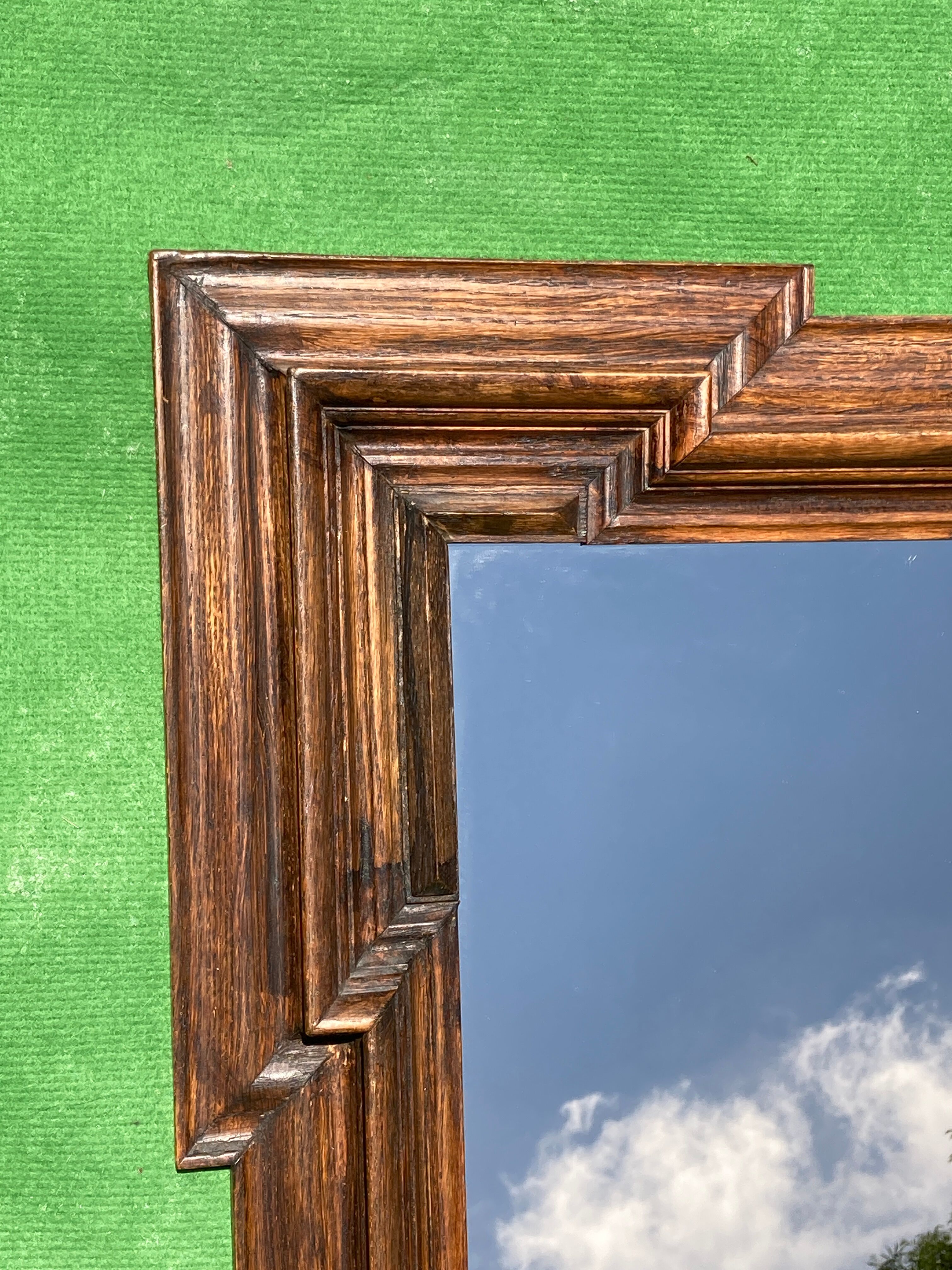 Dutch "Art Deco"wooden mirror 121 cm