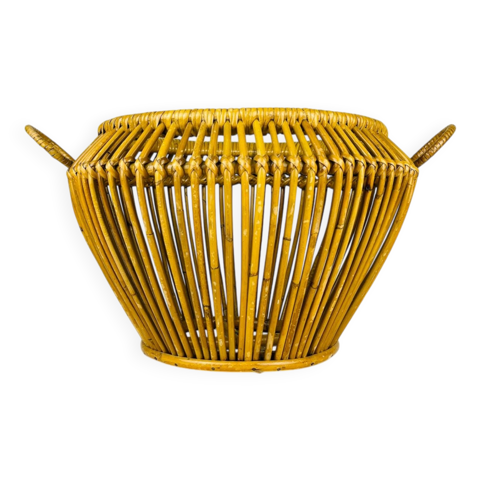 Vintage rattan basket, Italy, 1960s