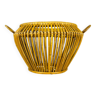 Vintage rattan basket, Italy, 1960s