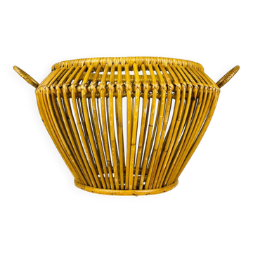 Vintage rattan basket, Italy, 1960s